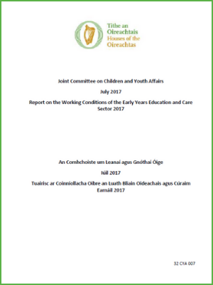 Report on the Working Conditions of the Early Years Education and Care Sector 2017_Cover